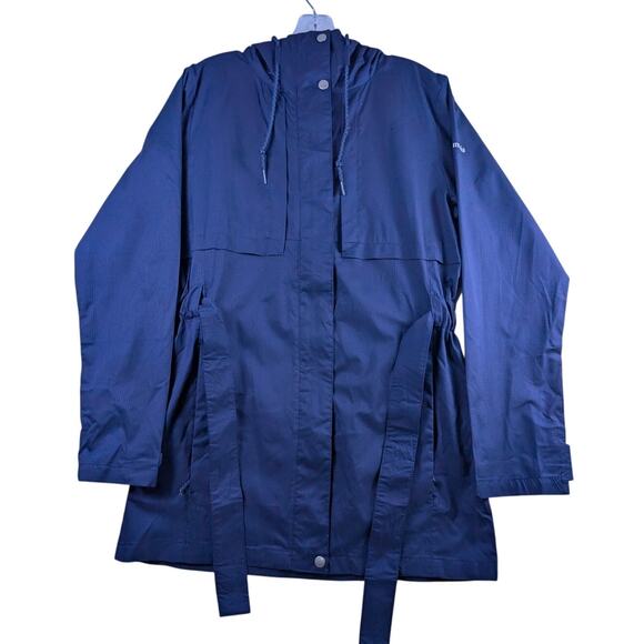 Columbia Pardon My Trench Womens Rain Jacket Long Sleeve Hooded Vented Full Zip - Picture 1 of 11